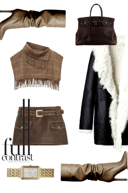 Leather & Coat- Combinazione di moda