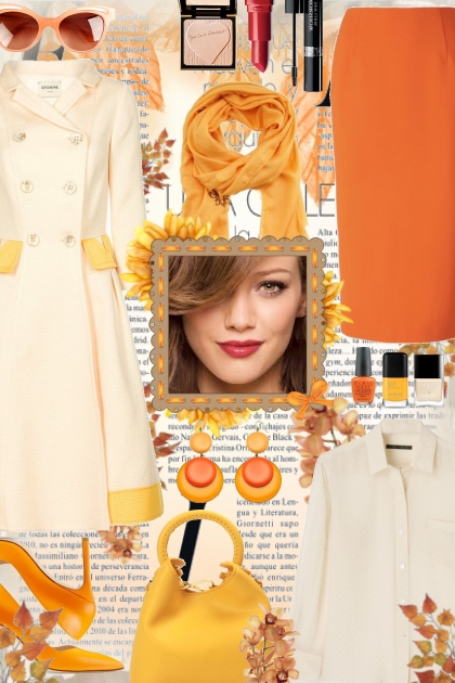 Fall Work 2023 - All Shades Of Orange- Fashion set