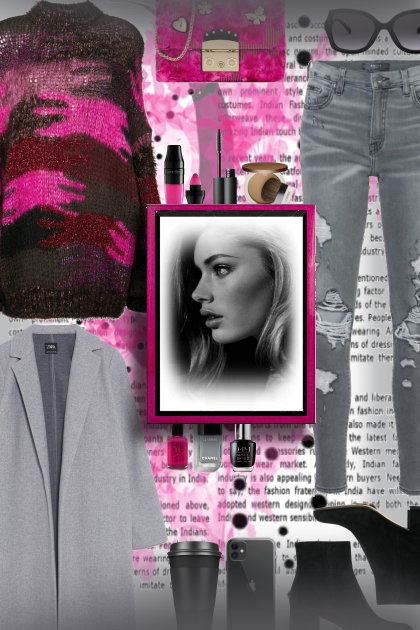 Fall Street Style 2023 - Grey & Magenta- Модное сочетание