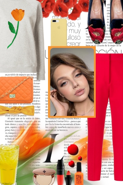 Casual Fall 2024 - Orange Tulip & Red Poppies- Fashion set