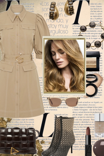 Fall Street Style 2024 - Dark Sepia & Light Khaki- Combinazione di moda