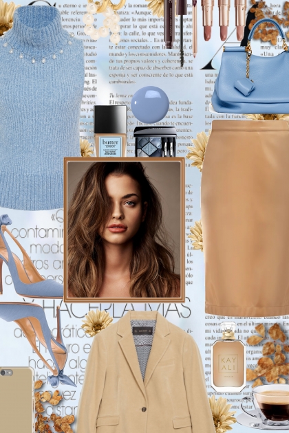 Fall Work 2024 - Caramel Beige & Sky Blue- Fashion set