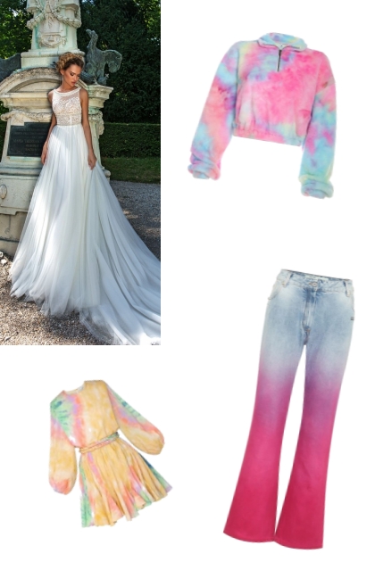 Tie-Die Wedding Clothes- combinação de moda