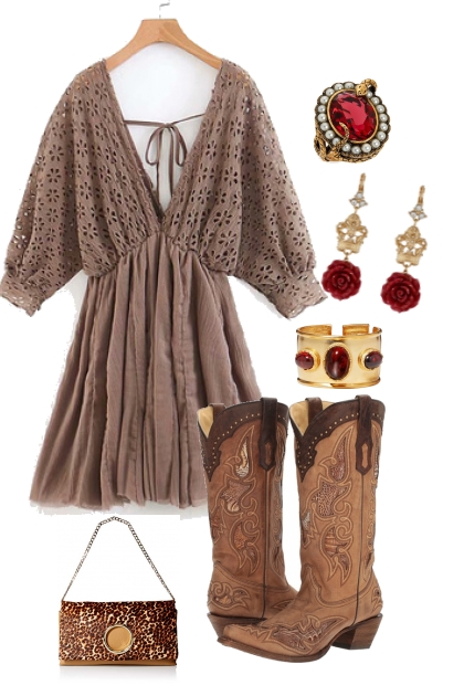 Cowgirl Chic- Combinazione di moda