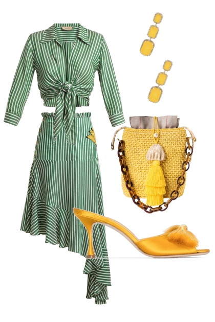 Green and Mustard- Fashion set