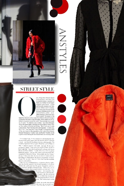 red coat - красная шуба- Fashion set