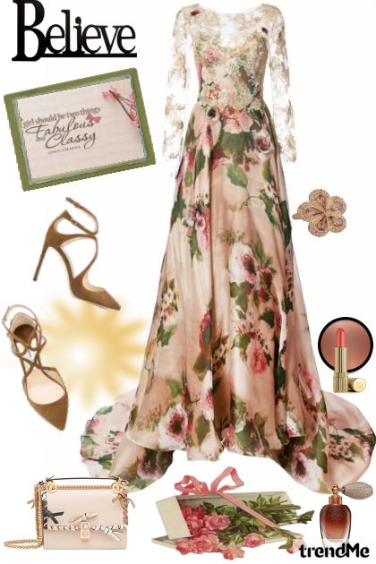 Elegant Floral Gown- Modekombination
