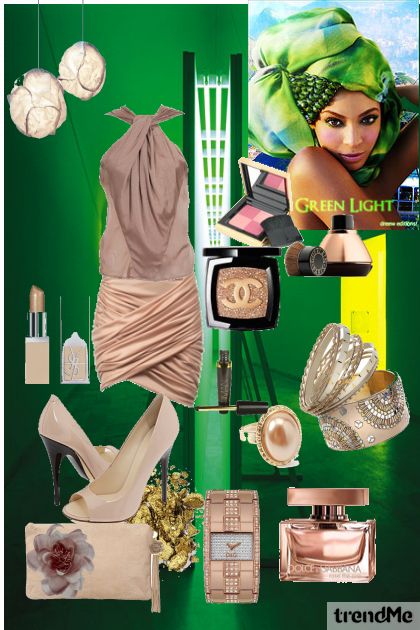 Green light over the beige- Fashion set