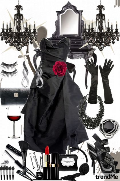 Elegancija u crnom- Modna kombinacija