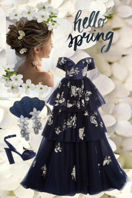 blue spring- Combinazione di moda