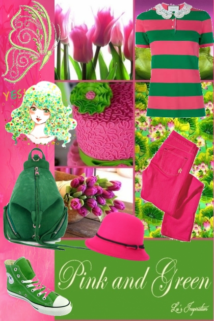 Pink and green