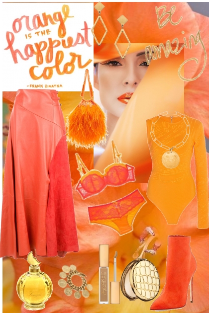 orange is the happiest color- Fashion set