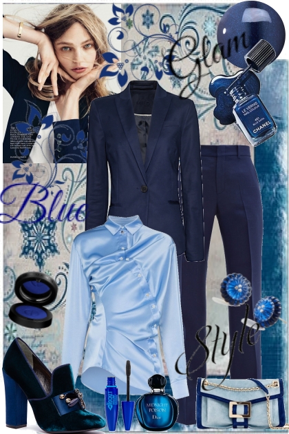 Blue glam Style- Combinazione di moda