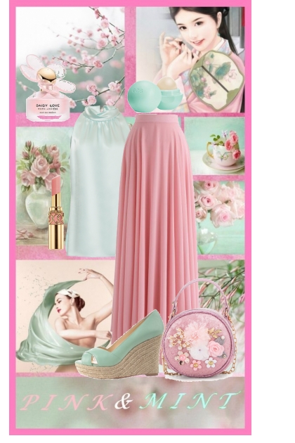 Pink and Mint- combinação de moda