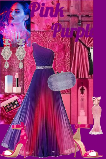 Pink and purple- combinação de moda