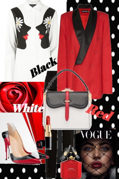 Red, black and white- Combinazione di moda