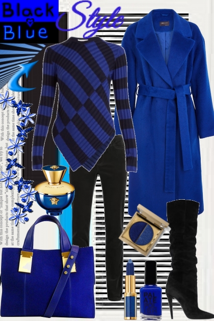 Black and blue style- Combinazione di moda