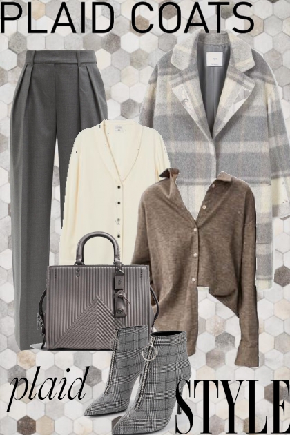 plaid coat style- Modna kombinacija