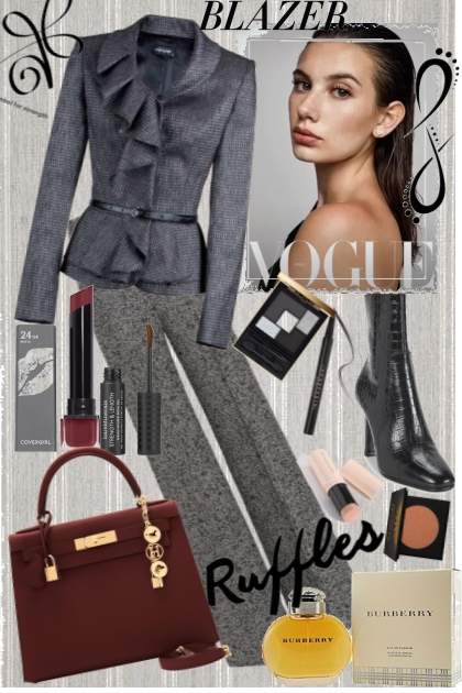 ruffle blazer- Fashion set