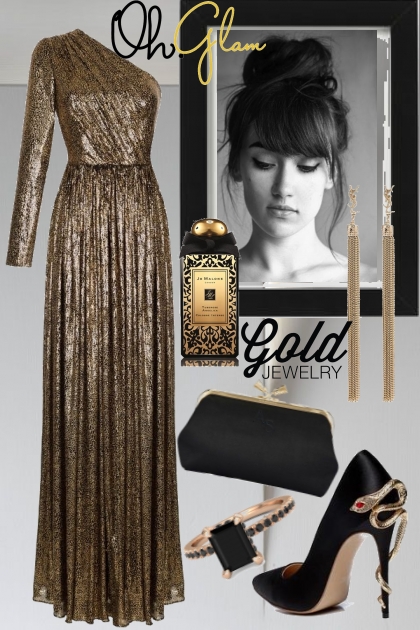 Golden dress- Modna kombinacija