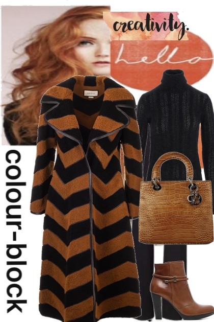 Colorblock coat- Fashion set