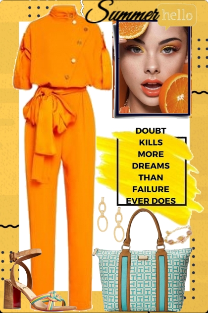 Orange summer- combinação de moda