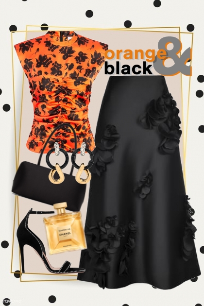 Orange and black 2021- combinação de moda