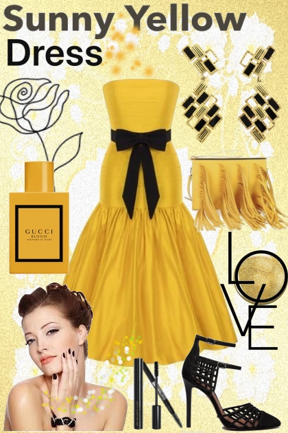 Sunny yellow dress- Modna kombinacija