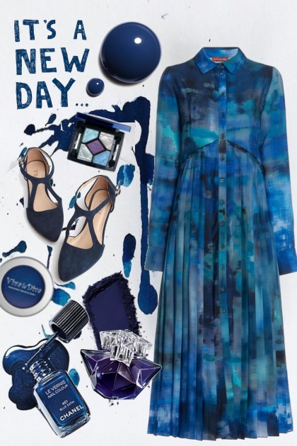 New blue day- Combinazione di moda