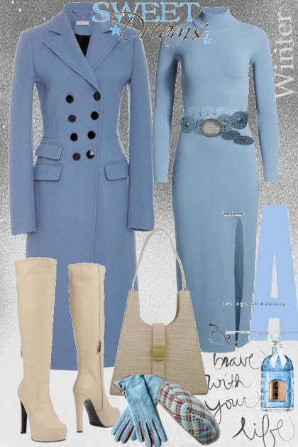 Baby blue winter- Combinazione di moda