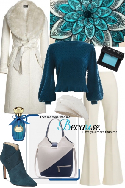 Teal sweater- Combinazione di moda