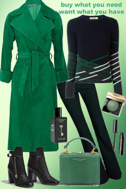 Green coat- Fashion set