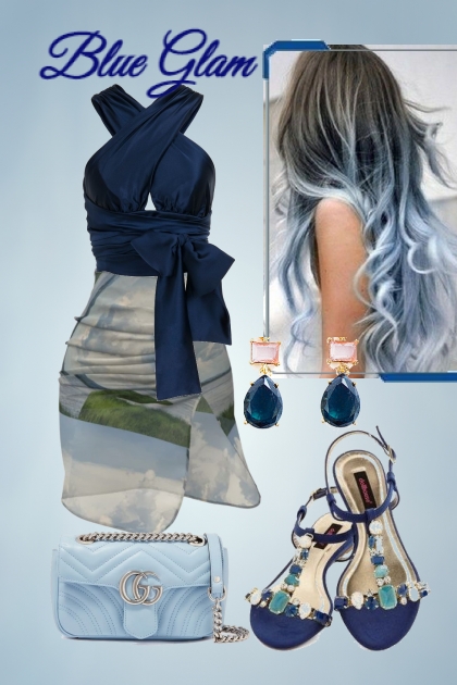 Blue glam top- Modekombination