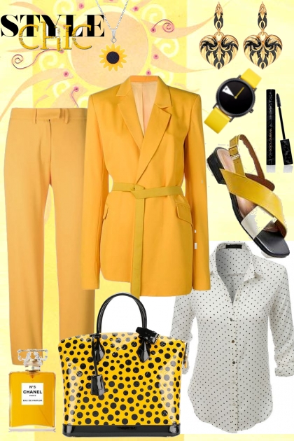 Yellow siut- combinação de moda