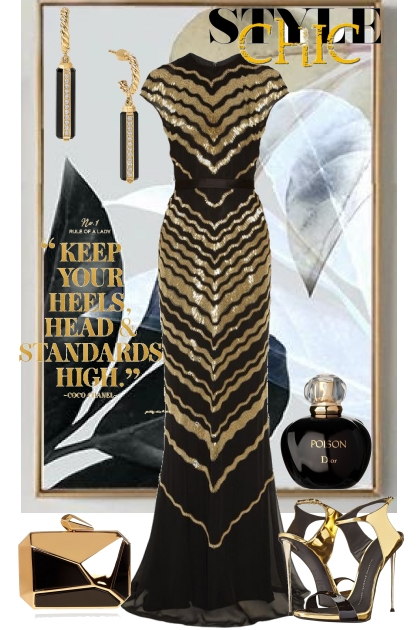 Black and gold night- Combinaciónde moda