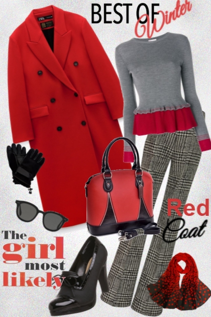 Red coat- Combinaciónde moda