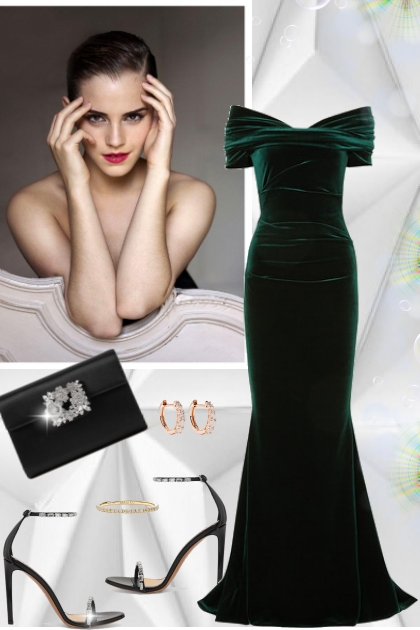 Velvet gown- Модное сочетание