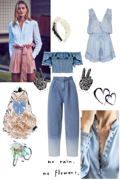Conbinación de azules vaquero- Combinaciónde moda