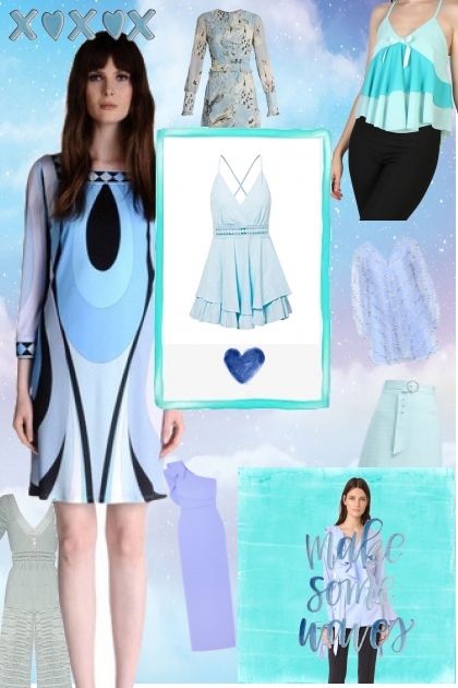 Azul cian cielo (Modo elegante)- Модное сочетание