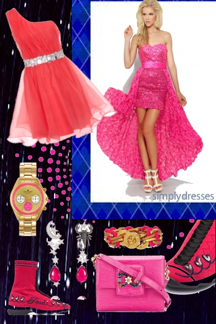 Pink and glitters.- Fashion set
