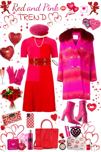 xo Romantic Date Night: Red and Pink xo - Modna kombinacija