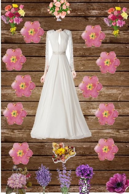 A wedding with flowers- Modna kombinacija