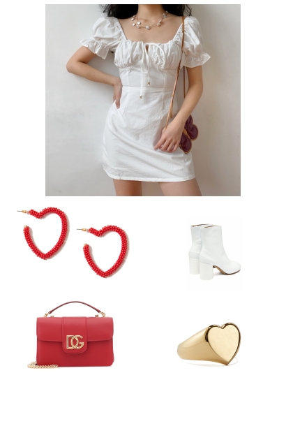 White and red summer- Fashion set