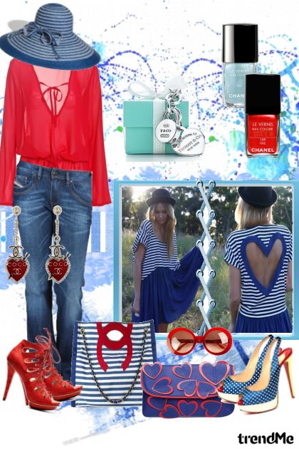 red/blue- Combinazione di moda