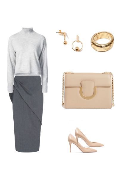 grey   beige   gold for Summer girl- Fashion set