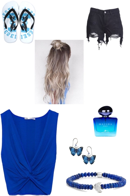 blue look- Combinaciónde moda