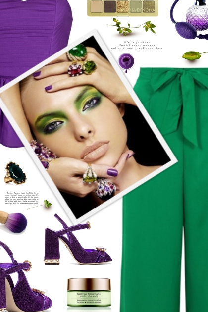 Purple and Green- Modekombination