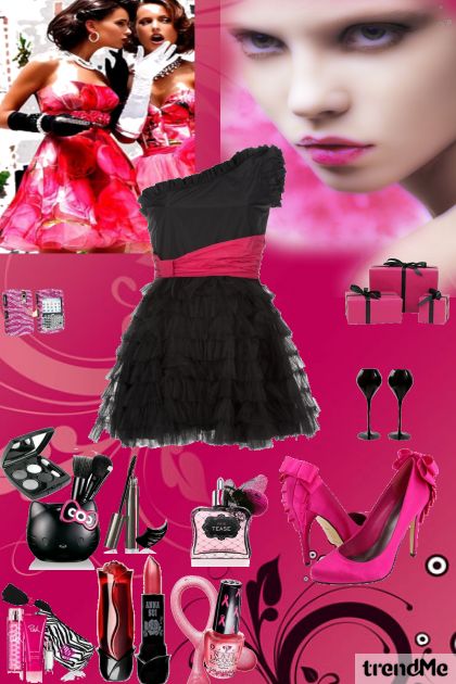 Preto & Pink - combinação de moda
