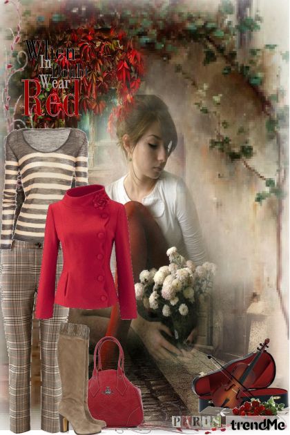 Crvena boja jeseni- combinação de moda