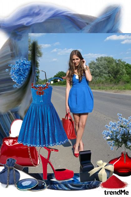 plavo-crveno- Combinazione di moda